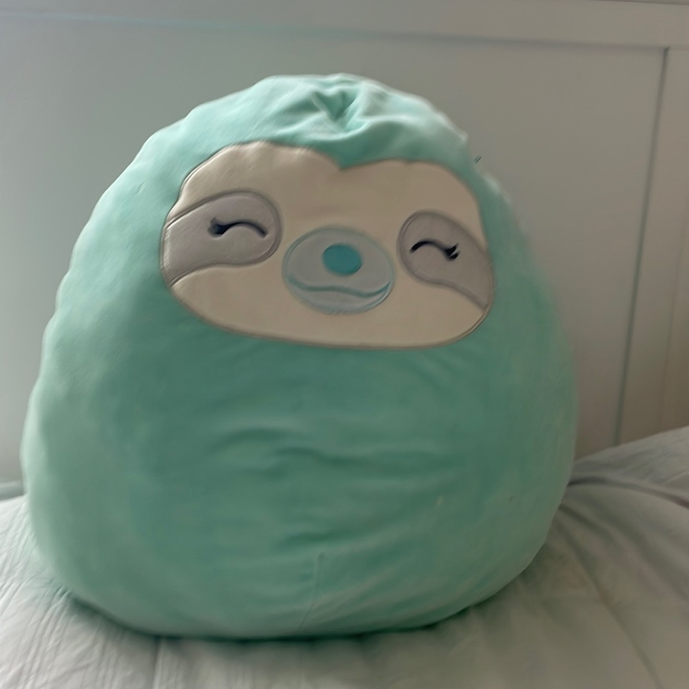 Teal squishmallow sloth